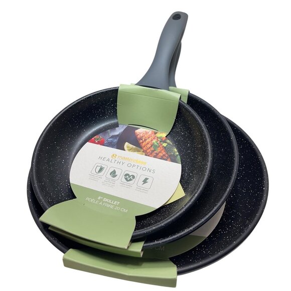 Master Class Healthy Options Non-Stick Skillet Set 8"/9.5"/11" PFOA & PFOS New - Picture 2 of 8